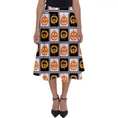 Lantern Chess Halloween Perfect Length Midi Skirt by Pakjumat