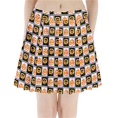 Lantern Chess Halloween Pleated Mini Skirt by Pakjumat