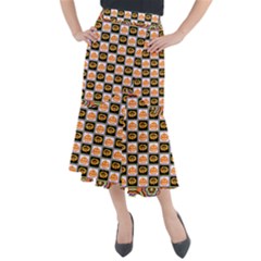 Lantern Chess Halloween Midi Mermaid Skirt by Pakjumat