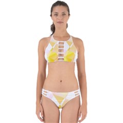 Abstract T- Shirt Yellow Chess Cell Abstract Pattern T- Shirt Perfectly Cut Out Bikini Set by EnriqueJohnson