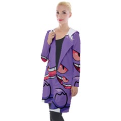 Purple Funny Monster Hooded Pocket Cardigan by Sarkoni