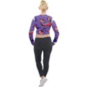 Purple Funny Monster Long Sleeve Cropped Velvet Jacket View2