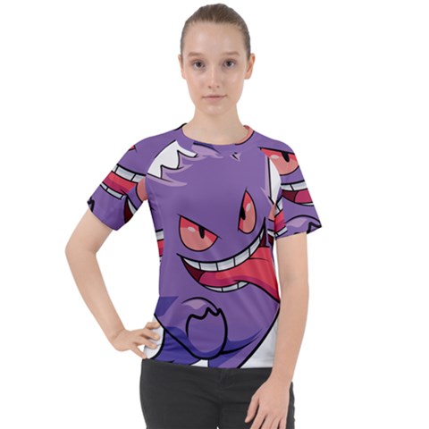 Purple Funny Monster Women s Sport Raglan T-shirt by Sarkoni