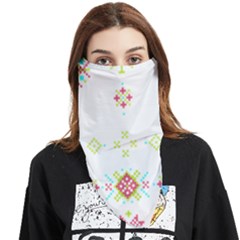 Christmas Cross Stitch Pattern Effect Holidays Symmetry Face Covering Bandana (triangle) by Sarkoni