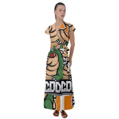 Funny Crocodile Flutter Sleeve Maxi Dress by Sarkoni