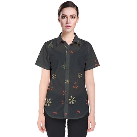 Festive Season Christmas Paper Women s Short Sleeve Shirt by uniart180623