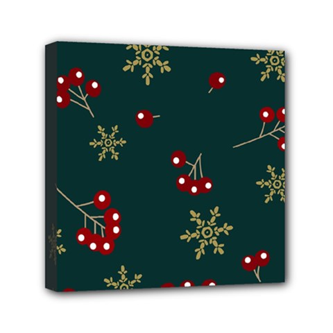 Christmas Festive Season Background Mini Canvas 6  X 6  (stretched) by uniart180623