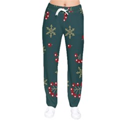 Christmas Festive Season Background Women Velvet Drawstring Pants by uniart180623