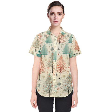 Christmas Tree Women s Short Sleeve Shirt by uniart180623