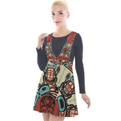 Skull Grateful Dead Phone Gratefuldead Plunge Pinafore Velour Dress by Sarkoni