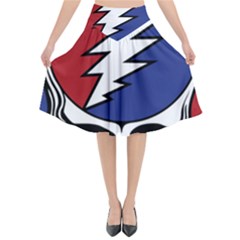 Grateful Dead Flared Midi Skirt by Sarkoni