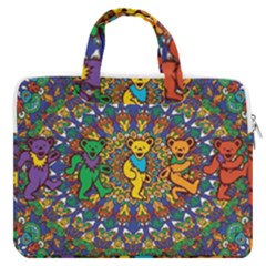 Grateful Dead Pattern Macbook Pro 16  Double Pocket Laptop Bag  by Sarkoni