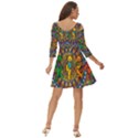 Grateful Dead Pattern Shoulder Cut Out Zip Up Dress View4