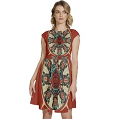 Grateful-dead-pacific-northwest-cover Cap Sleeve High Waist Dress by Sarkoni