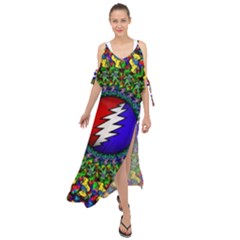 Grateful Dead Maxi Chiffon Cover Up Dress by Sarkoni