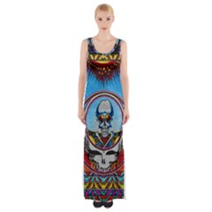 Grateful Dead Wallpapers Thigh Split Maxi Dress by Sarkoni