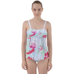 Hawaii T- Shirt Hawaii Floral Pattern T- Shirt Twist Front Tankini Set by EnriqueJohnson