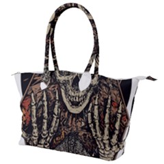 Gray And Multicolored Skeleton Illustration Canvas Shoulder Bag by uniart180623