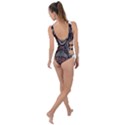 Gray And Multicolored Skeleton Illustration Side Cut Out Swimsuit View2