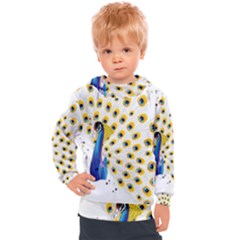 Bird Peafowl Peacock Animal Kids  Hooded Pullover by uniart180623