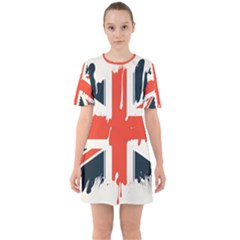 Union Jack England Uk United Kingdom London Sixties Short Sleeve Mini Dress by uniart180623