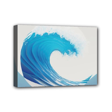 Wave Tsunami Tidal Wave Ocean Sea Water Mini Canvas 7  X 5  (stretched) by uniart180623