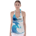 Wave Tsunami Tidal Wave Ocean Sea Water Tie Back Tankini Top View1