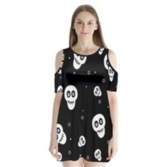 Skull Pattern Shoulder Cutout Velvet One Piece by Ket1n9