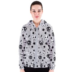 Skull-pattern- Women s Zipper Hoodie by Ket1n9