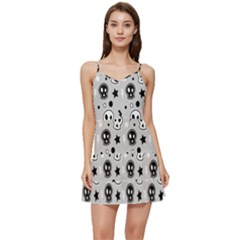 Skull-pattern- Short Frill Dress by Ket1n9