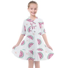 Watermelon Wallpapers  Creative Illustration And Patterns Kids  All Frills Chiffon Dress by Ket1n9