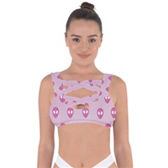 Alien Pattern Pink Bandaged Up Bikini Top by Ket1n9