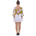Cute Owls Pattern Tie Back Butterfly Sleeve Chiffon Top View2