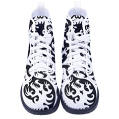 Ying Yang Tattoo Women s High-top Canvas Sneakers by Ket1n9