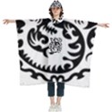 Ying Yang Tattoo Women s Hooded Rain Ponchos View1