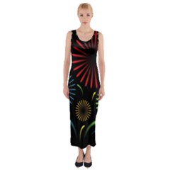 Fireworks With Star Vector Fitted Maxi Dress by Ket1n9