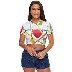 Love Side Button Cropped T-shirt by Ket1n9