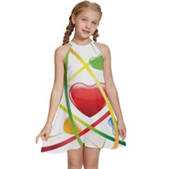 Love Kids  Halter Collar Waist Tie Chiffon Dress by Ket1n9