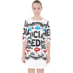 Social Media Computer Internet Typography Text Poster Quarter Sleeve Pocket Dress by Ket1n9