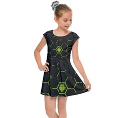 Green Android Honeycomb Gree Kids  Cap Sleeve Dress by Ket1n9