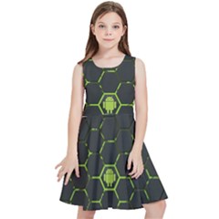 Green Android Honeycomb Gree Kids  Skater Dress by Ket1n9