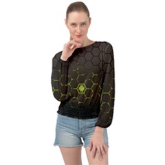 Green Android Honeycomb Gree Banded Bottom Chiffon Top by Ket1n9