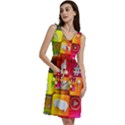 Colorful 3d Social Media Sleeveless Dress With Pocket View3