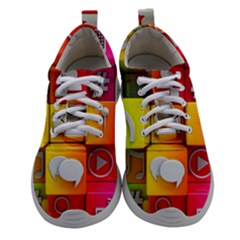 Colorful 3d Social Media Women Athletic Shoes by Ket1n9