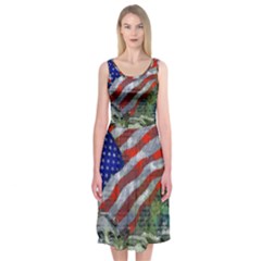 Usa United States Of America Images Independence Day Midi Sleeveless Dress by Ket1n9