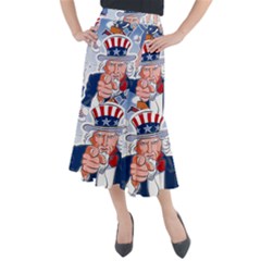 United States Of America Images Independence Day Midi Mermaid Skirt by Ket1n9