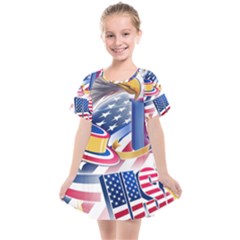 Independence Day United States Of America Kids  Smock Dress by Ket1n9