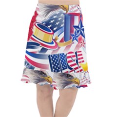 Independence Day United States Of America Fishtail Chiffon Skirt by Ket1n9