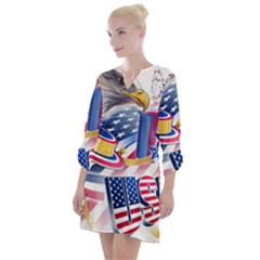 Independence Day United States Of America Open Neck Shift Dress by Ket1n9