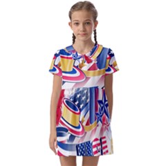 Independence Day United States Of America Kids  Asymmetric Collar Dress by Ket1n9